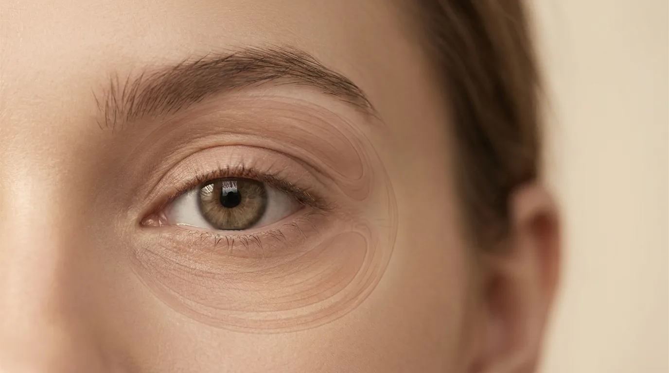 Junge Augenpartie mit dem Ringmuskel unter der Haut — die feine Muskulatur, mit der FACE-Design arbeitet